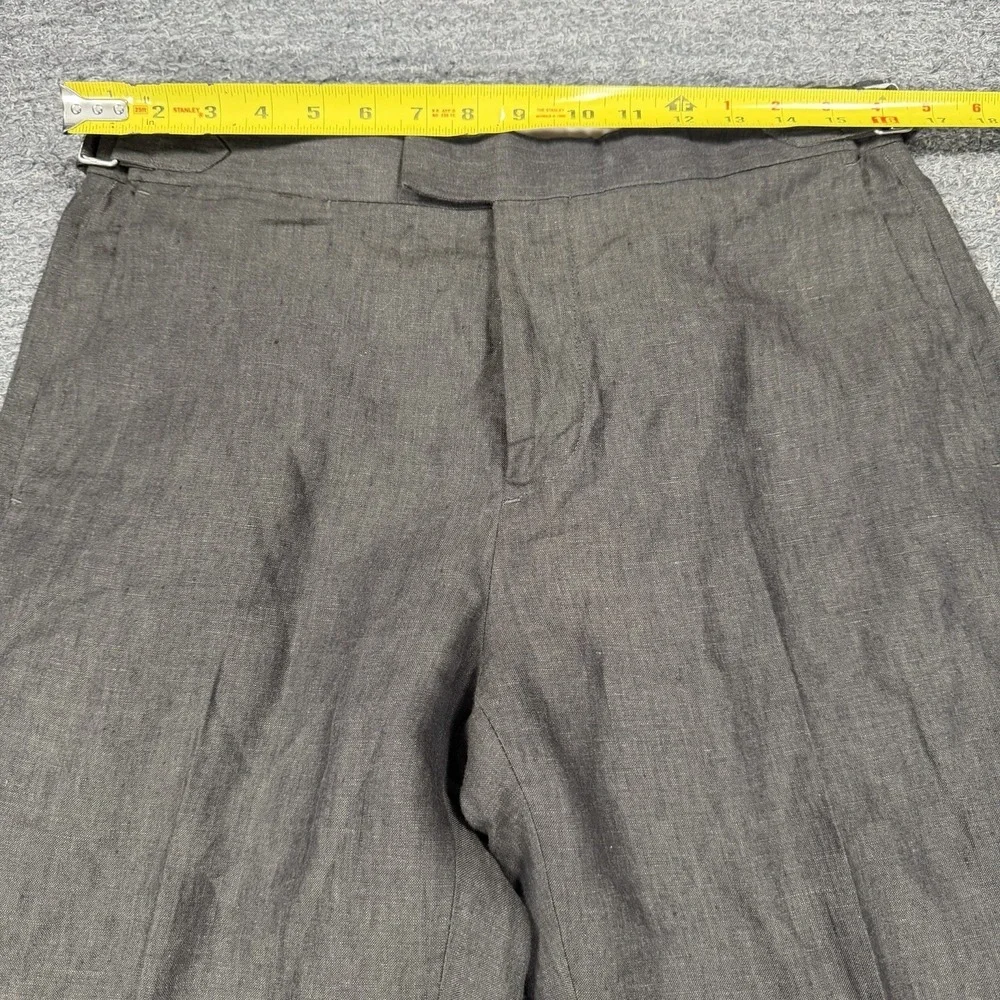 Banana Republic Tapered Fit 30x30 Brown 100% Linen Adjustable Waist Formal Cuff